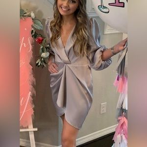 Silk long sleeve dress